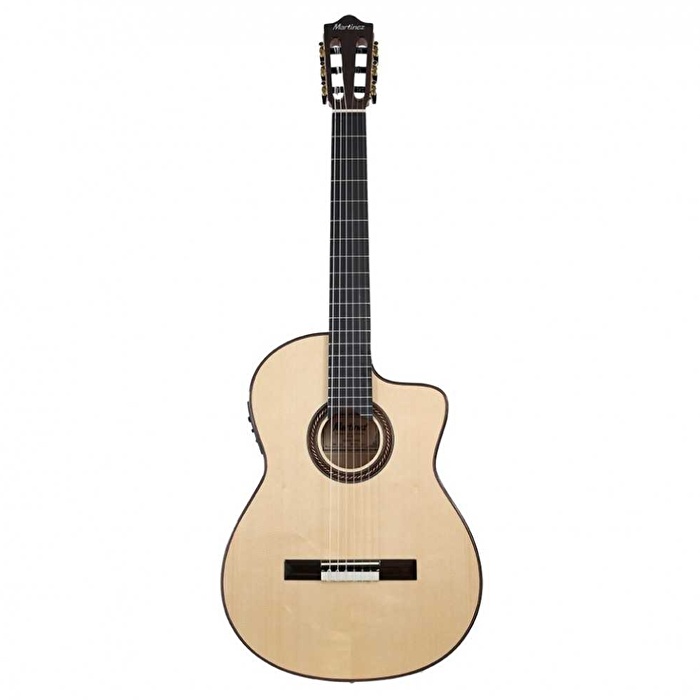 Martinez Almeria Luthier Maple Cutaway Elektro Klasik Gitar